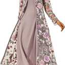 Women's Maxi Dresses 2 Piece Outfit Wedding Guest Cocktail Tea Party Dress Ruffle Lace Floral Casual Formal Evening Dress