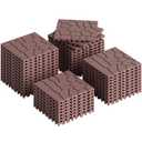 Rovibek 44 PCS Interlocking Deck Tiles, 12" X 12" Plastic Deck Tiles Outdoor Waterproof, All Weather Patio Tiles for Balcony Backyard Poolside Porch, Pavers for Outside Walkway, Stone Brown