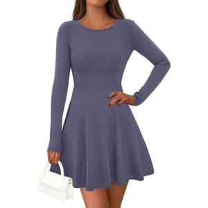 PRETTYGARDEN Womens Long Sleeve Cocktail Mini Dress 2026 Fall Crew Neck A Line Homecoming Party Short Dresses Elegant Classy (S)