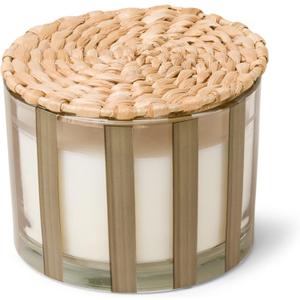 Paddywax Candles Al Fresco Collection Naturally Scented Candle in Reusable Glass Tumbler, 340 Grams, Cotton + Teak