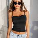 Avidlove Sexy Camisoles Tank Tops for Women Cute Spaghetti Strap Crop Ruched Tube Top (L)