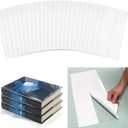 Lerheedi 20pcs 10" H x 21" L Fold-on Archival Book Jacket Covers Clear Archival Book Dust Cover Protective Sheets for Hardcover Librarian Collector