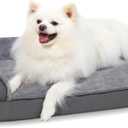 KSIIA Orthopedic Dog Bed - Waterproof Dog Couch Bed with Egg Crate Foam & Nonskid Bottom, 30 x 20 Inch, Gray (Grey)
