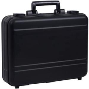 Aluminum Briefcase 18.1X13.8X4.5 Inch Metal Toolkit Box Family Medical Case Cash Suitcase Equipment Electronic Instruments Case with Foam (Black)