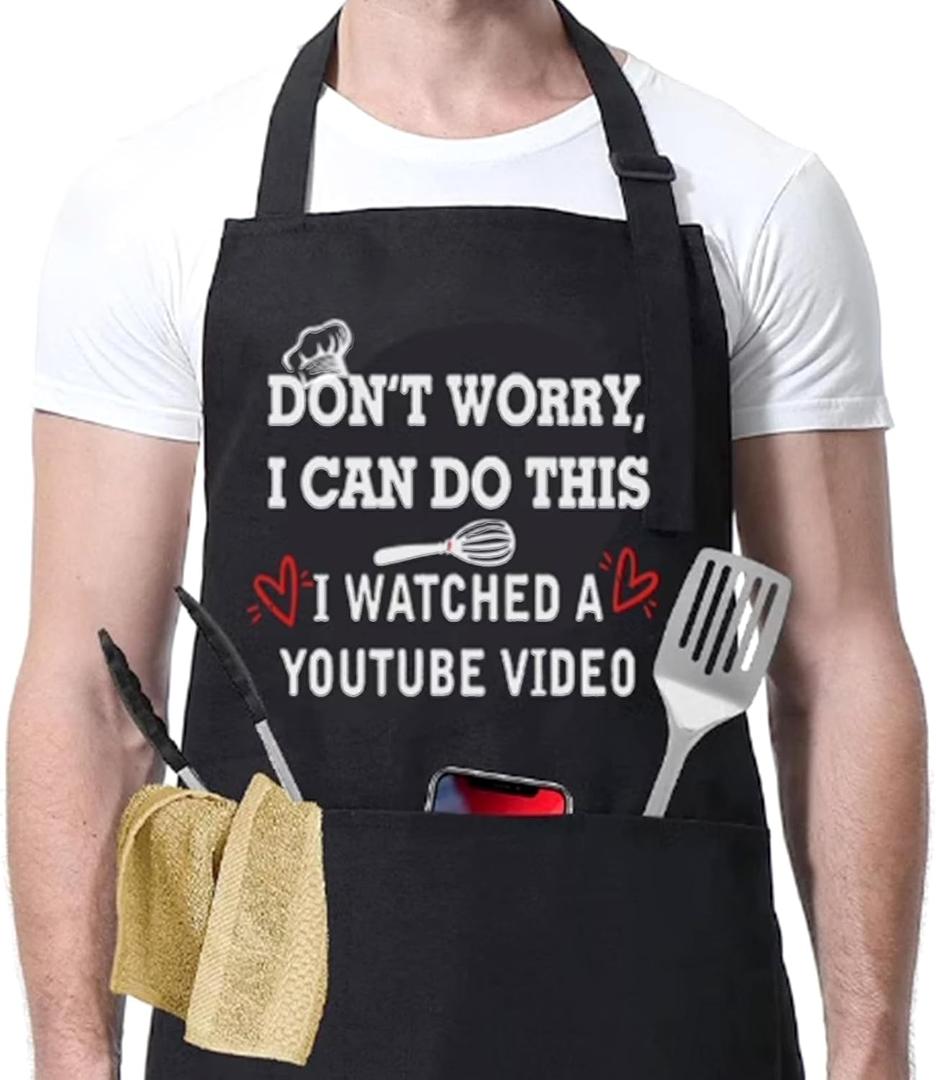 ONFAON Funny Apron for Men Women, Father's Day Gifts, Gifts for Mom, Birthday Gifts for Men Women Cooking Grilling Apron