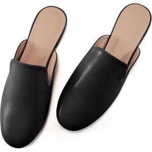 Women's Mules Work Shoes: Comfortable Dress Slip On 2025 Flats for Indoor Outdoor Walking (39.5, Black)