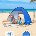 Glymnis Pop Up Beach Tent Beach Shade Tent for 1-4 Persons Sun Shelter UPF 50+ Enclose Zipper Door Portable Easy Up Beach Tent