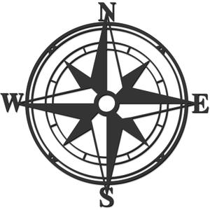 Metal Compass Wall Decor, Black Metal Decorative Nautical Compass Wall Décor, 15 Inch Nautical Wall Decor Ocean Theme Wall Hanging Art for Living Room Bedroom Art Beach Theme Indoor Outdoor Decoration)