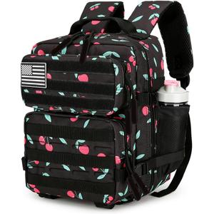 9L Mini Tactical Backpack for Men and Women Tactical Backpack Small for Hiking Small Tactical Bag Fitness Pack (Cherry)