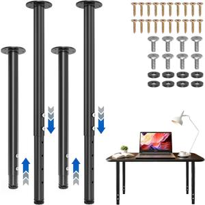 Adjustable Metal Table Legs 21-36 Inch, Heavy Duty Furniture Legs Set(4PCS)