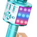 Amazmic Toys for Girls, Kids Karaoke Microphone Toddler Microphone for Kids with Lights, for Girls, Birthday Party Boys Toy Age 3 4 5 6 7 8+(Light Pink)