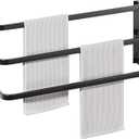 Bath 3 Towel Bars 24 Inch, SUS304 Stainless Steel Rustproof Towel Racks for Bathroom Wall Mount Towel Holder Heavy Duty Matte Black for Bathroom Laundry Room Hotel Modern Home Decor