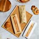50 Pcs Brown Baguette Bread Bags, 13" Paper Bags with Window, Clear Bread Bags with Sticker, Long Size Bags, Packaging for Baked Goods(13" Brown)