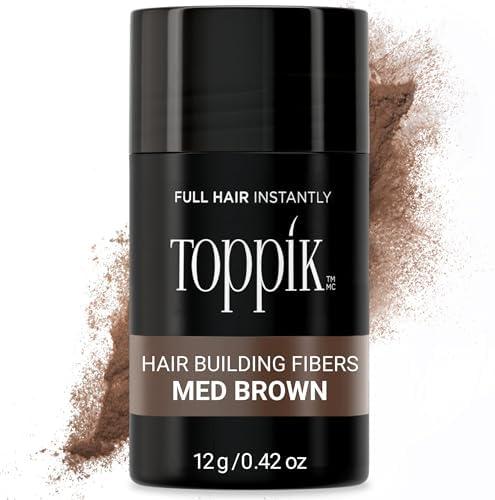 Toppik Hair Building Fibers, Medium Brown, 12g Fill In Fine or Thinning Hair, Instantly Thicker, Fuller Looking, 9 Shades for Men & Women, Keratin Protein Formula