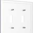 Royal Navy Blue Decorative 2 Gang Double Toggle Light Switch Cover Mid Size Outlet Wall Plate Electrical Dual Device Switch Faceplate