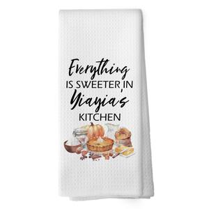 shiviody Yiayia Gifts Kitchen Towels - Gifts for Grandma Yiayia Dish Towels, Rustic Grandma Mothers Day Birthday Decorative Absorbent Dishcloths Hand Towel for Kitchen Decor 16x24 Inches