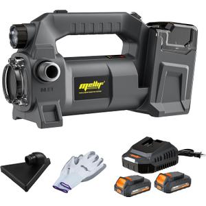 Mellif Brushless Water Transfer Pump with 20V 2.0Ah Battery (2 Pack) & Charger - 500GPH, Cordless, Portable Self-Priming Utility Pump for Pool, Garden, Pond Draining