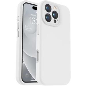 Vooii Compatible with iPhone 16 Pro Case, Liquid Silicone Upgrade [Camera Protection] [Soft Anti-Scratch Microfiber Lining] Shockproof Phone Case for iPhone 16 Pro 6.3 inch - White