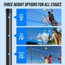 Outdoor Volleyball Net Set for Backyard & Beach, 32FT Regulation Size, Easy Setup Adjustable Height Poles, Portable Net System with PU Volleyball, Pump & Carry Bag