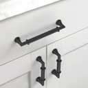 Asidrama 20 Pack 5 Inch(128mm) Matte Black Kitchen Cabinet Handles, Cabinet Pulls Kitchen Cabinet Hardware for Cupboard Drawer Pulls 2281
