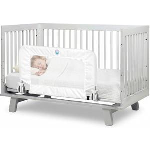 Salcod 43inch Universal Swing Down Crib Rail Guard, Convertible Crib Bed Rail for Toddlers, with Reinforced Wing Nut Safety System, Compatible with All Major Brand of Crib