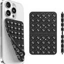 Pack of 4 Klearlook Silicone Suction Cup Phone Case Mount Double Sided, Silicon Sticky Phone Grip with Higher Suction for Cell Phone, Hands-Free Phone Accessories Holder for Selfies and Videos, Black