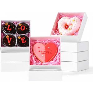 50PCS 4x4x1.25Inches Baking Boxes with Clear display lid for Cookies,Macaron,Cakesicle,Dount,Pastry,Chocolate Covered Ores or More