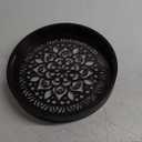 12" Decorative Tray, Round Wood Tray for Home Decor, Small Wooden Serving Tray with Handles for Coffee Table Decor Centerpiece Kitchen Counter,Rustic Circle Candle Perfume Tray Decor