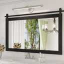 Farmhouse Mirror for Bathroom, 40x26 Inch Black Vanity Mirror for Wall, Wood Framed Rustic Mirror Rectangular Wall Decor Mirrors for Entryway Living Room Bedroom