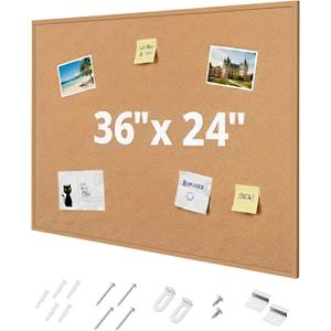 Mr. Pen- Cork Notice Board, 36 X 24 Inches, Cork Bulletin Board for Walls, Pin Boards, Framed Corkboard, Decorative Hanging Pin Boards, Perfect for Office & Home Decor
