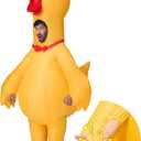Spooktacular Creations Adults Halloween Inflatable Rubber Chicken Costume, Full Body Blow Up Suit for Cosplay Themed Parties (X-Large(71In))