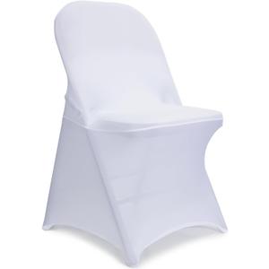 LEBENGURU Spandex Folding Chair Covers, Upgraded 12 PCS Polyester Stretch Chair Covers, Universal Elastic Fitted Chair Protector for Wedding, Holidays, Banquet, Party, Celebration (White)