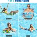 Pool Floats - 2 Pack Inflatable Pool Floats Rafts, 4-in-1 Pool Floaties for Adults, Pool Floats Adult Size, Multi-Purpose Toys Floats for Swimming Pool, Thick PVC Pool Lounger Float Water Hammock