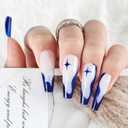 3 x JODSONE Dark Blue Swirl Nail Art Liner Gel Polish,10ml Classic Color 3D Nail Art Pens Effect Nail Print Design with Thin Brush for French Tips Manicure Painting DIY at Home - LB10