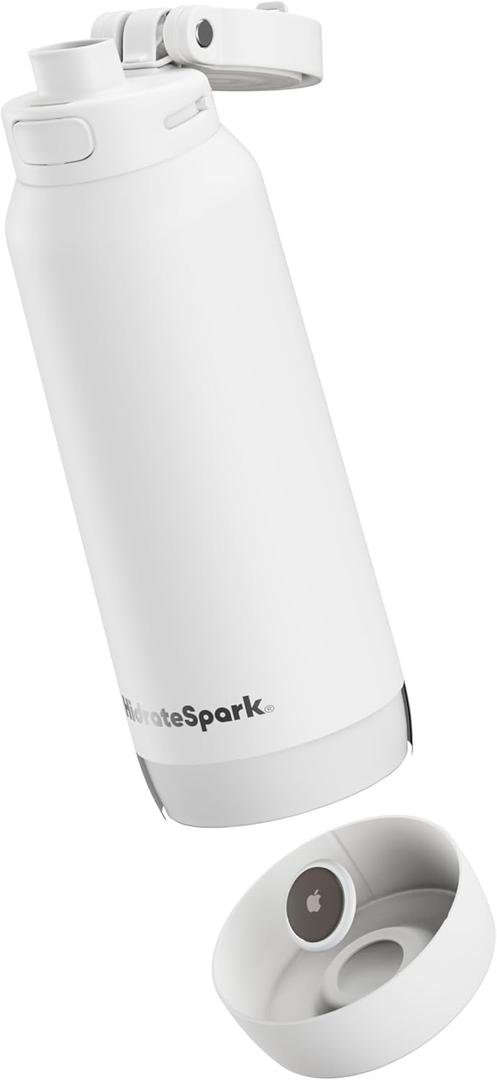HidrateSpark 32oz Chug Water Bottle with Silicone Boot - Air Tag Compatible - White