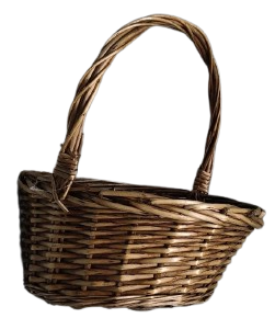 Wicker basket with handle