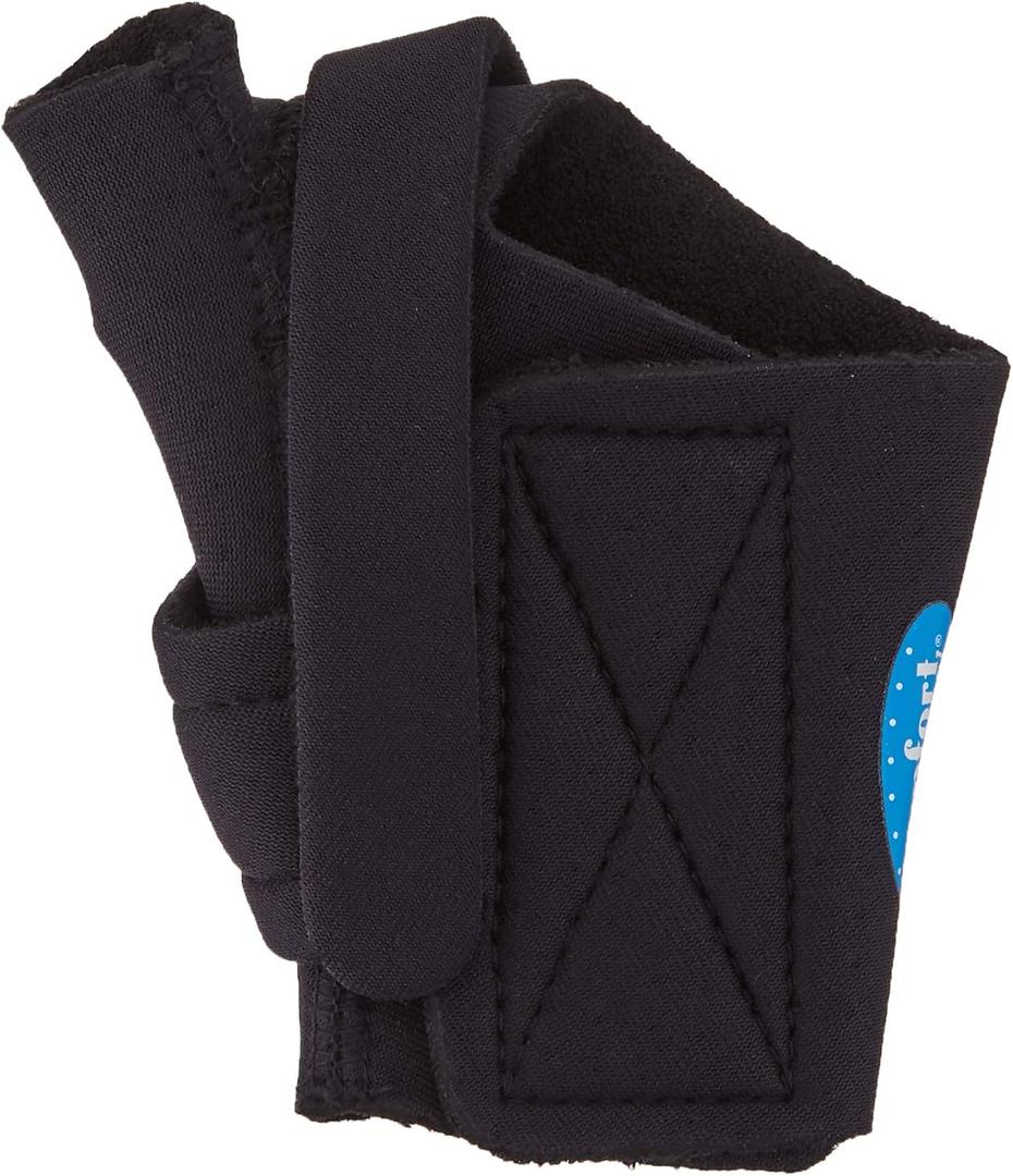 Comfort Cool Thumb CMC Restriction Splint, Provides Direct Support for The Thumb CMC Joint While Allowing Full Finger Function, Right Hand, Medium, black, 78405