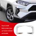 Car Accessories Exterior Fog Light Trim Cover Front Eyebrow Spoiler (Chrome) Fit for 2019-2024 2025 Toyota Rav4 ABS 2 PCS Not Fit RHD/Adventure