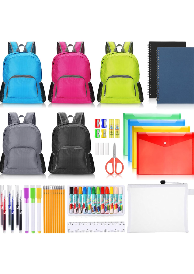 Colarr 17 Inch School Backpacks Supplies Kit Back to School Supplies Bundle 12 Pack Backpacks Bulk and 360 Pieces School Supply for School Student Donation Activity