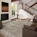 Washable Area Rugs for Living Room: 8x10 Bedroom Rug Boho Vintage Area Rug Stain Resistant Non Slip Low Pile Lightweight Soft Carpets for Dining Room Kitchen Nursery Kids Room Farmhouse