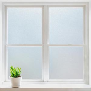 rabbitgoo Window Privacy Film, Frosted Glass Window Clings, Static Cling UV Heat Blocking Door Stickers for Home Bathroom, Removable Indoor Decal Coverings Day and Night, Pure, 17.5 x 78.7 Inches