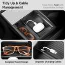 Center Console Organizer Tray for Tesla Model Y Juniper Accessories 2025 2026 & for Tesla Model 3 Highland Accessories 2024 2025 2026 [Slide Smoothly & US Patent] Sunglasses Cup Holder Black