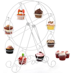 SOUJOY Ferris Wheel Cupcake Stand, Small Cupcake Serving Holder for Carnival and Circus Theme Party, Mini Cupcake Display Rack for Candy Cupcake Cookies Dessert Wedding Party Furnishing