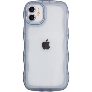 Case for iPhone 11 6.1 Inch,Cute Kawaii Clear Case for Women/Girls,Yellowing-Resistant,Transparent Soft Silicone Thin Slim Full Body Shockproof Protection Phone Cover -Blue