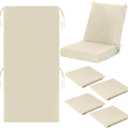 Tudomro 4 Pcs Outdoor High Back Chair Cushion Covers (Not Includes Cushion) Waterproof Patio Replacement Rocking Chair Slipcover Seat Pad Cover with Tie for Furniture (Beige,44'' X 21'')