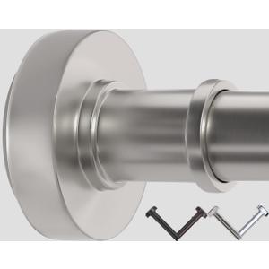 Brushed Nickel Tension Shower Curtain Rod – Adjustable 18-102 Inches, Fits 20-101 Inch Spaces, No Drill Rust Resistant Spring Rod for Bathroom, Kitchen, Bedroom, Balcony