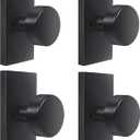 Matte Black Dummy Door Knobs Interior, Modern Rectangle Dummy Door Handle for Bifold Closet, 4 Pack