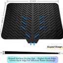 Silicone Drying Mat, 23"X17" With Built-in Drain Lip,Heat-Resistant,Eco-friendly,Hygienic Drying Pad,Leak-Proof and Non-Slip,Silicone Dish Drying Mat for Kitchen Counter or SinkBlack 23X17