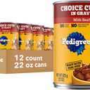Pedigree Choice Cuts In Gravy Adult Canned Soft Wet Dog Food With Beef, 22 oz. Cans (12 Count, Pack of 1) (EXP 08/08/28)