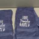 Artoid Mode 2 Pcs Navy Blue Love Family Home Embroidered Hand Towels for Bathroom, Cotton Soft Absorbent Farmhouse Decor Towels, 13.7 x 29.5 Inch